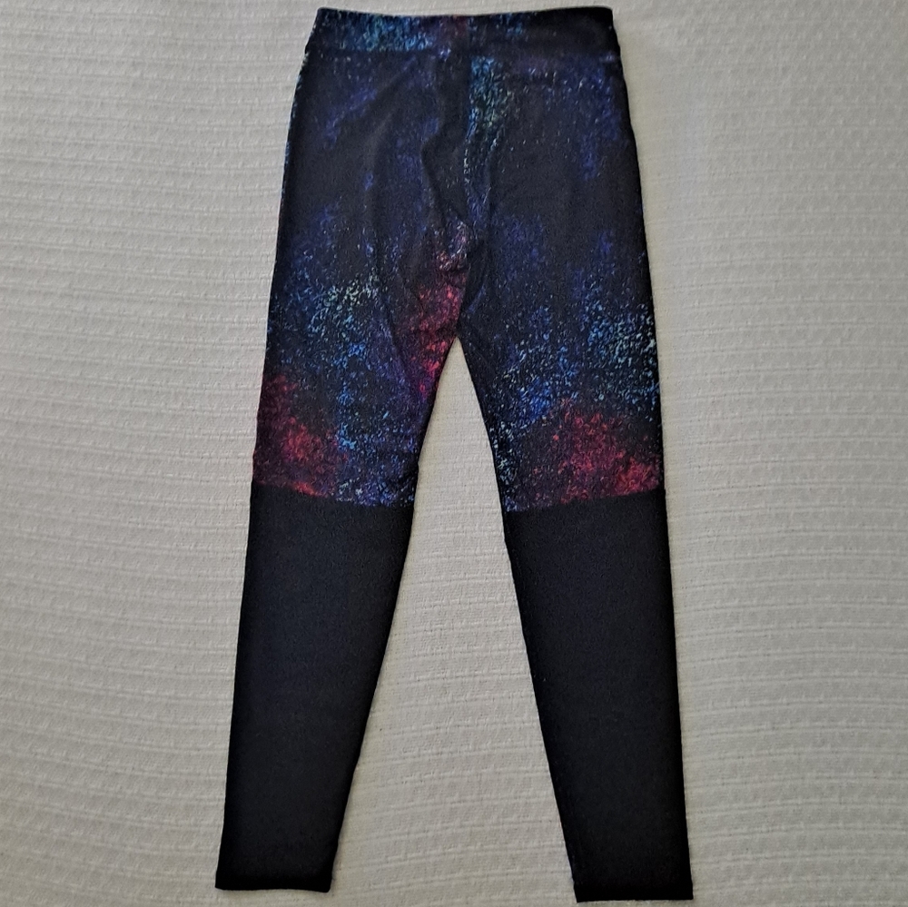 Adidas Black Blue Pink and Purple Legging Pants - Picture 2 of 3